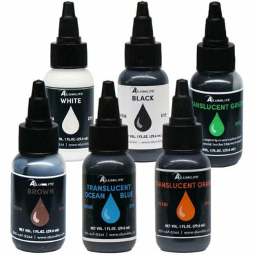Kit Includes:

Opaque: Black , White, Brown

Translucent: Green, Blue, Orange

Stone Coat Countertops most popular and best-selling epoxy dyes for creating realistic looking natural stone epoxy countertops. Perfect for exotic pours and many styles of epoxy marble, granite, and quartz countertops. Stone Coats liquid epoxy dyes are color fast, & U.V stable. Each dye is 1 fluid ounce and very concentrated. Only a few drops are needed per project