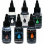Kit Includes:

Opaque: Black , White, Brown

Translucent: Green, Blue, Orange

Stone Coat Countertops most popular and best-selling epoxy dyes for creating realistic looking natural stone epoxy countertops. Perfect for exotic pours and many styles of epoxy marble, granite, and quartz countertops. Stone Coats liquid epoxy dyes are color fast, & U.V stable. Each dye is 1 fluid ounce and very concentrated. Only a few drops are needed per project